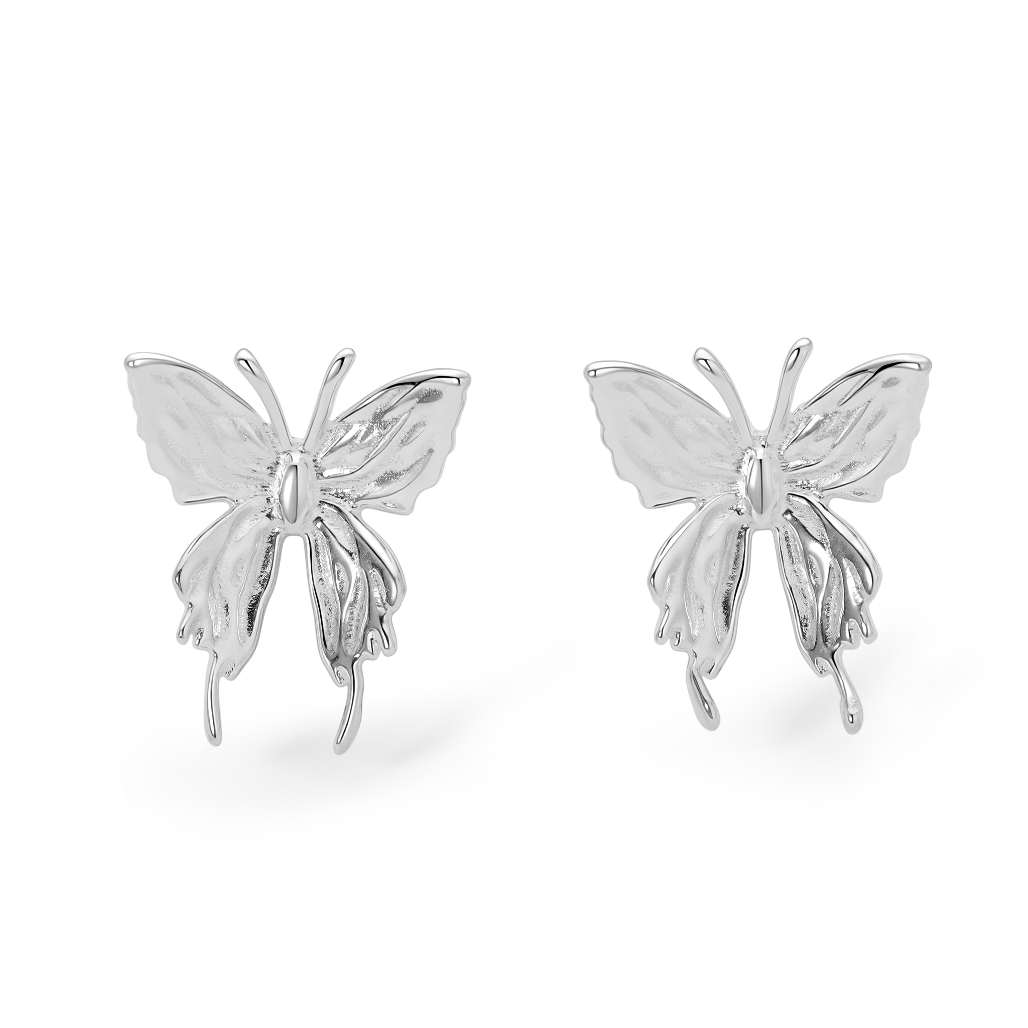 Silver Butterfly Stud Earrings