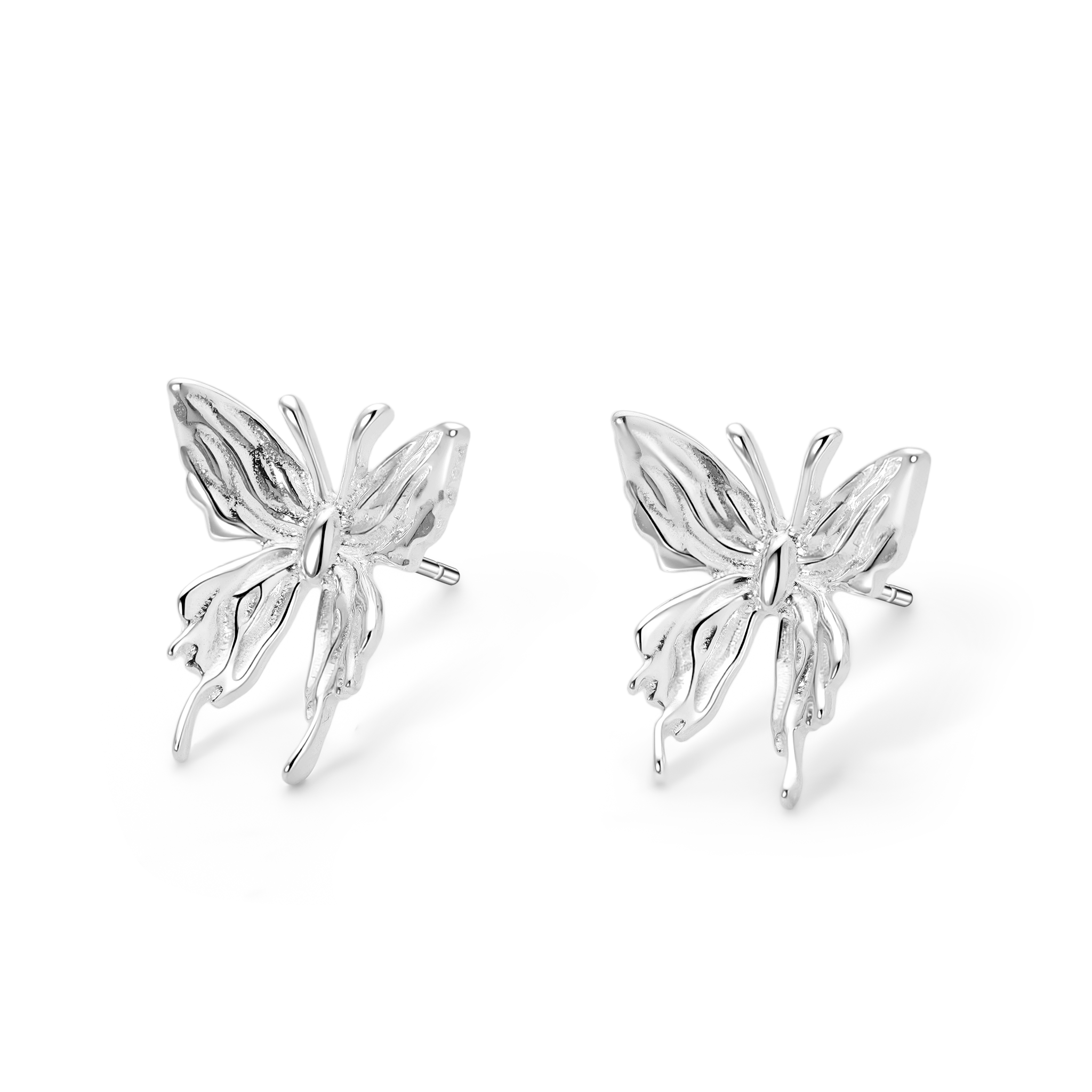 Silver Butterfly Stud Earrings
