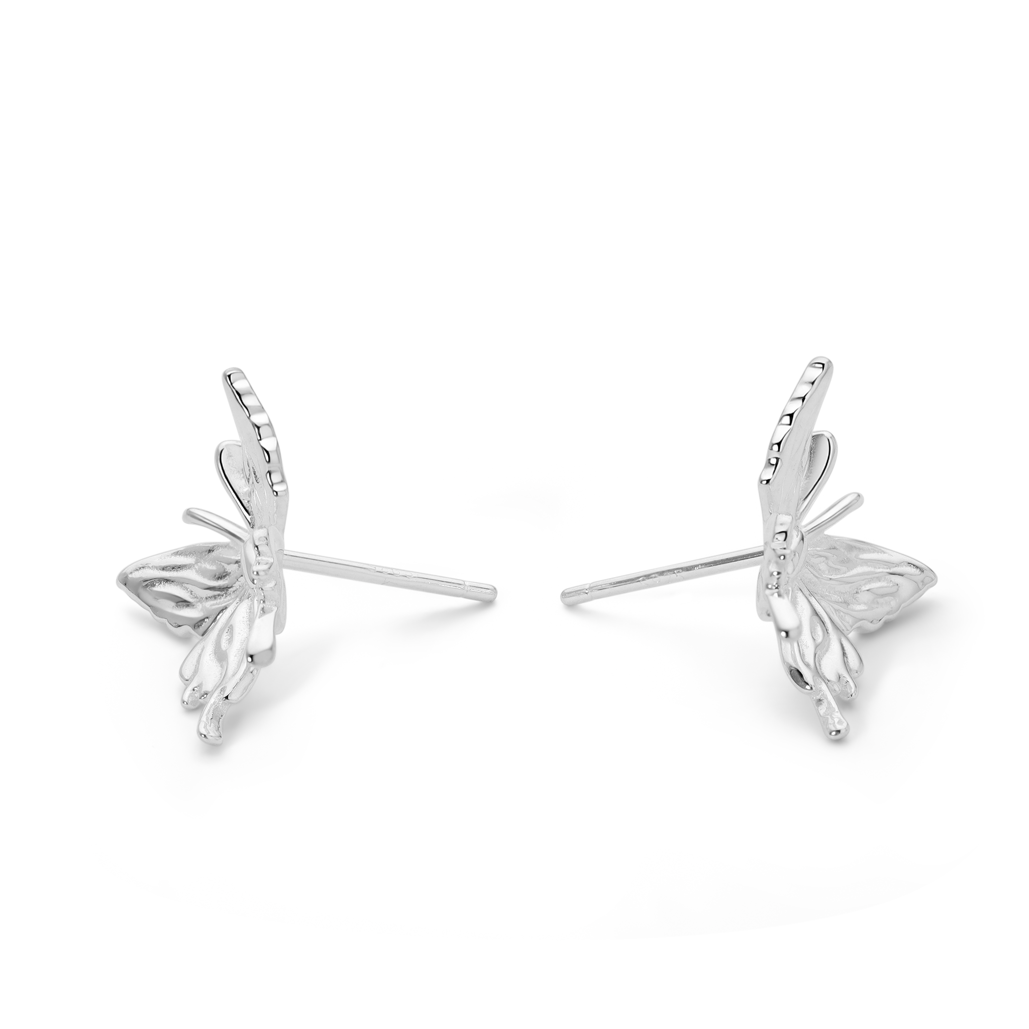 Silver Butterfly Stud Earrings