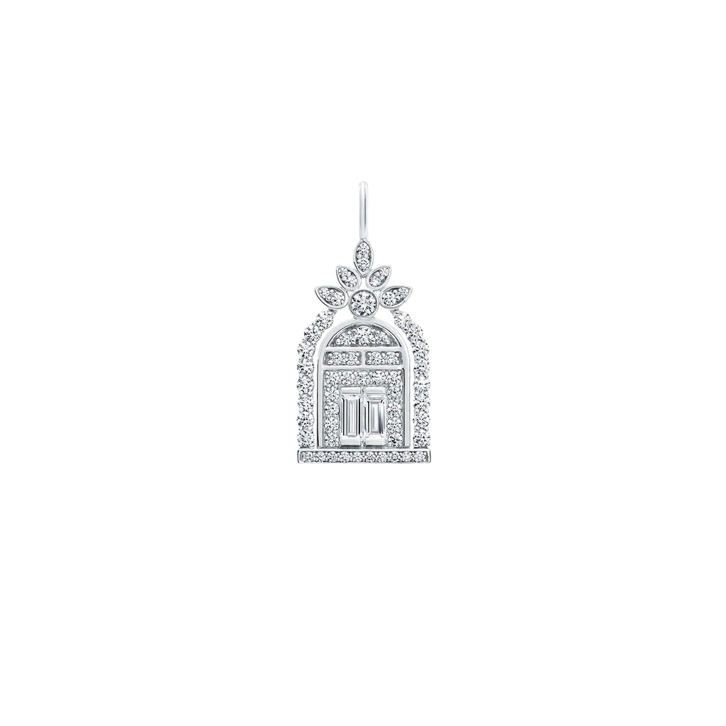 Eternal Arch Diamond Pendant White Gold Necklace