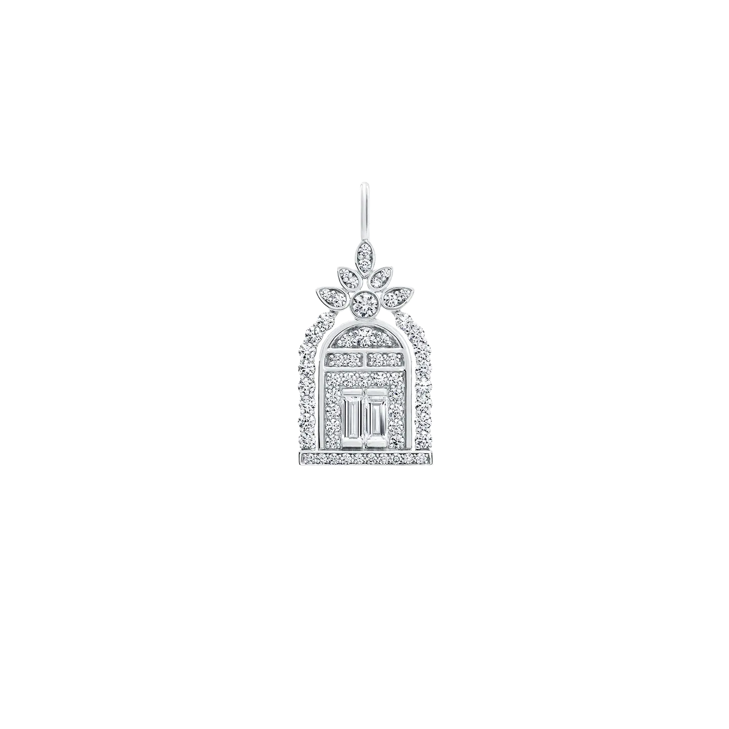 Eternal Arch Diamond Pendant White Gold Necklace