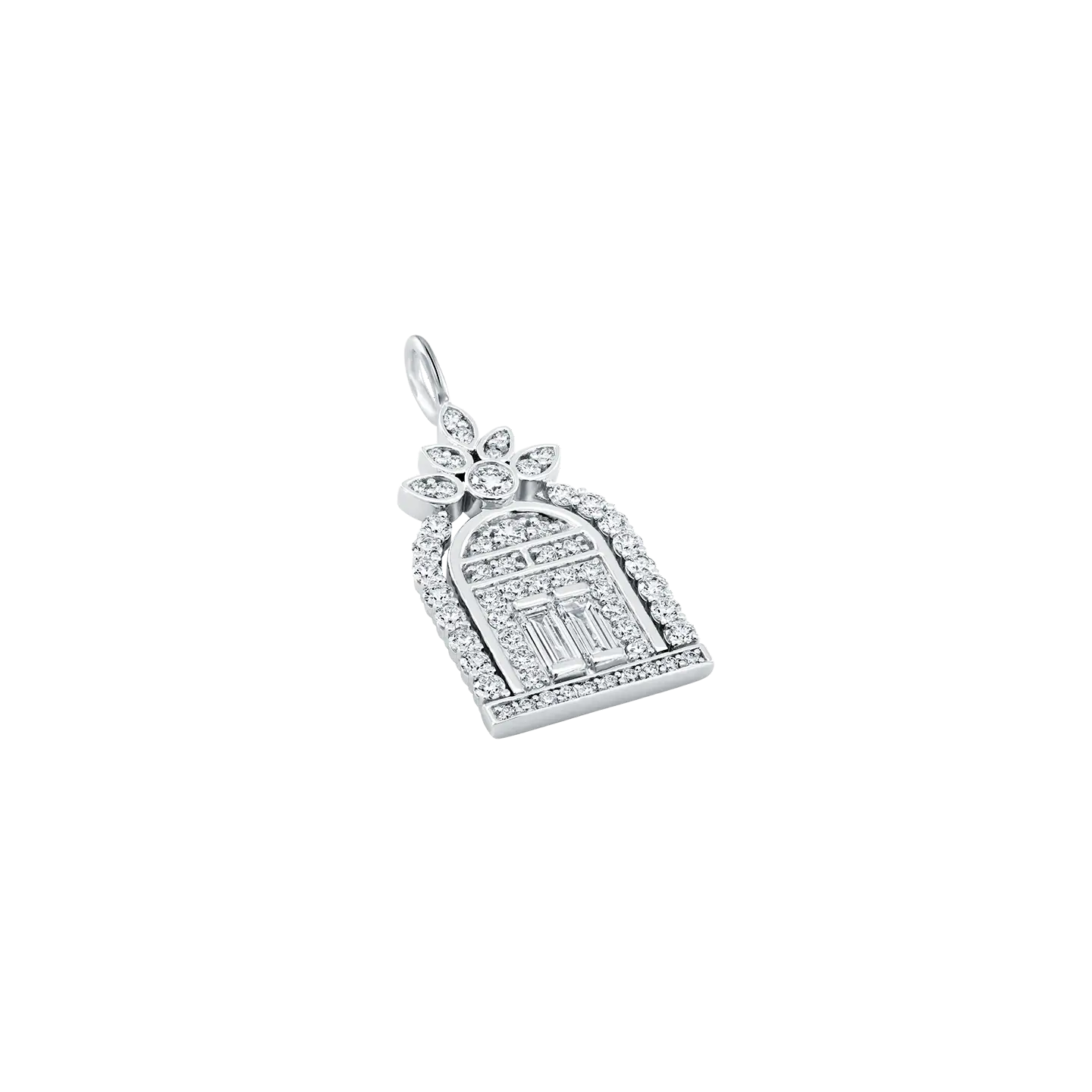 Eternal Arch Diamond Pendant White Gold Necklace