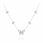 Flutter Elegance Diamond Butterfly White Gold Necklace