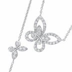 Flutter Elegance Diamond Butterfly White Gold Necklace