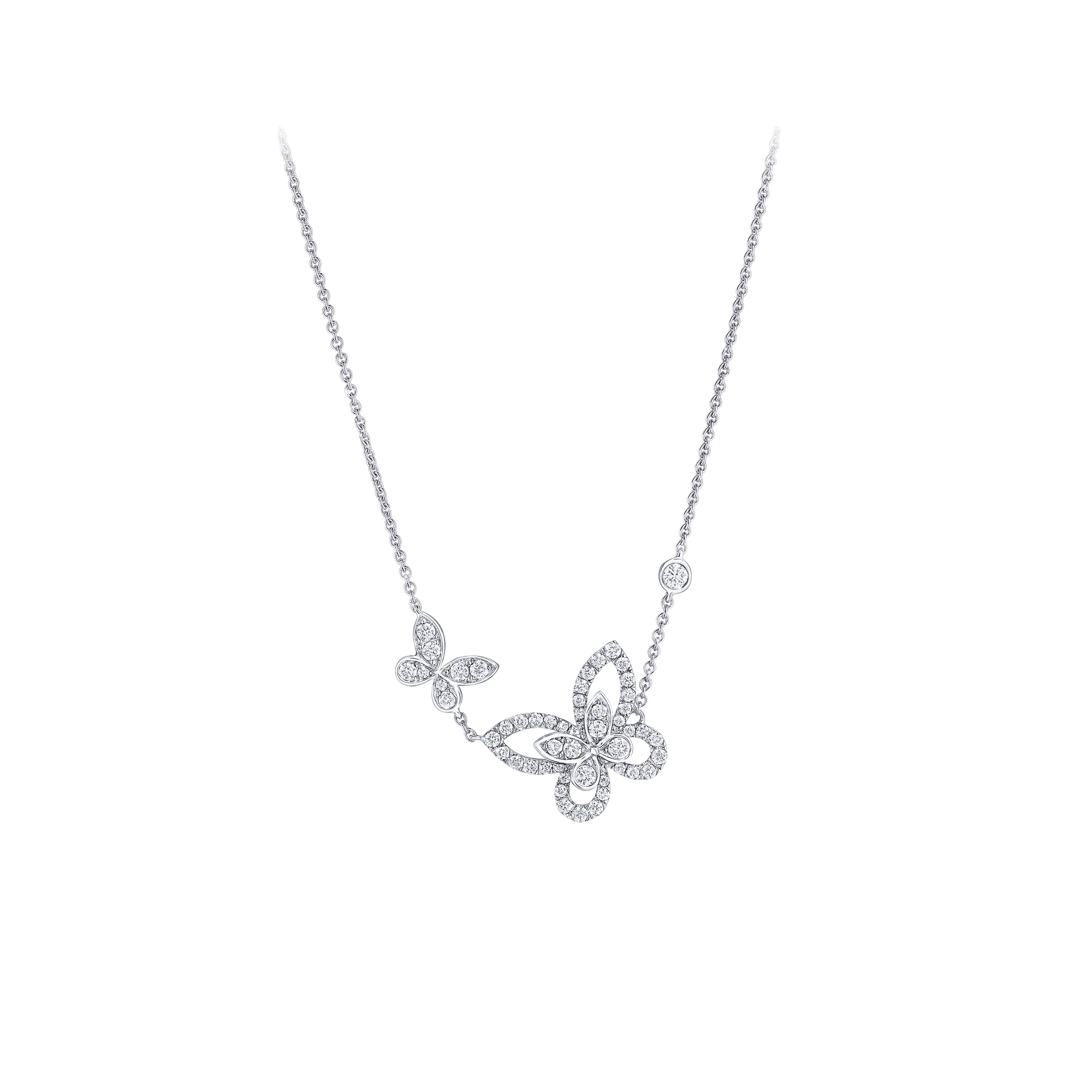 Grace Diamond Butterfly White Gold Necklace