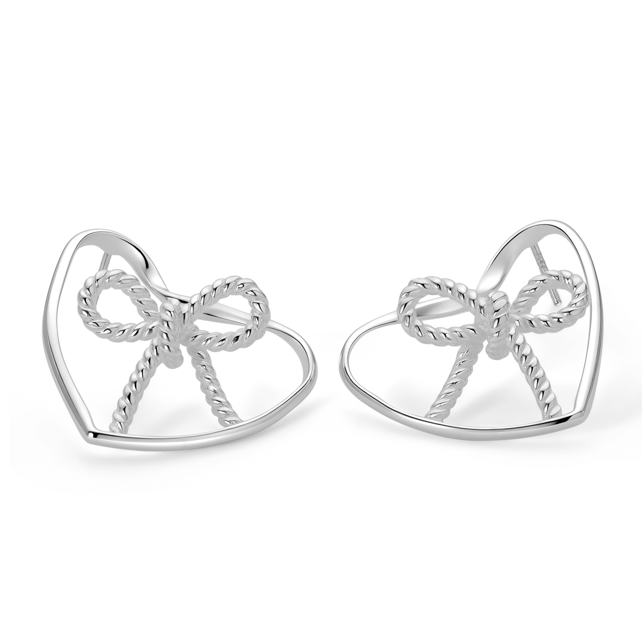 Promise Bow Silver Studs Earrings