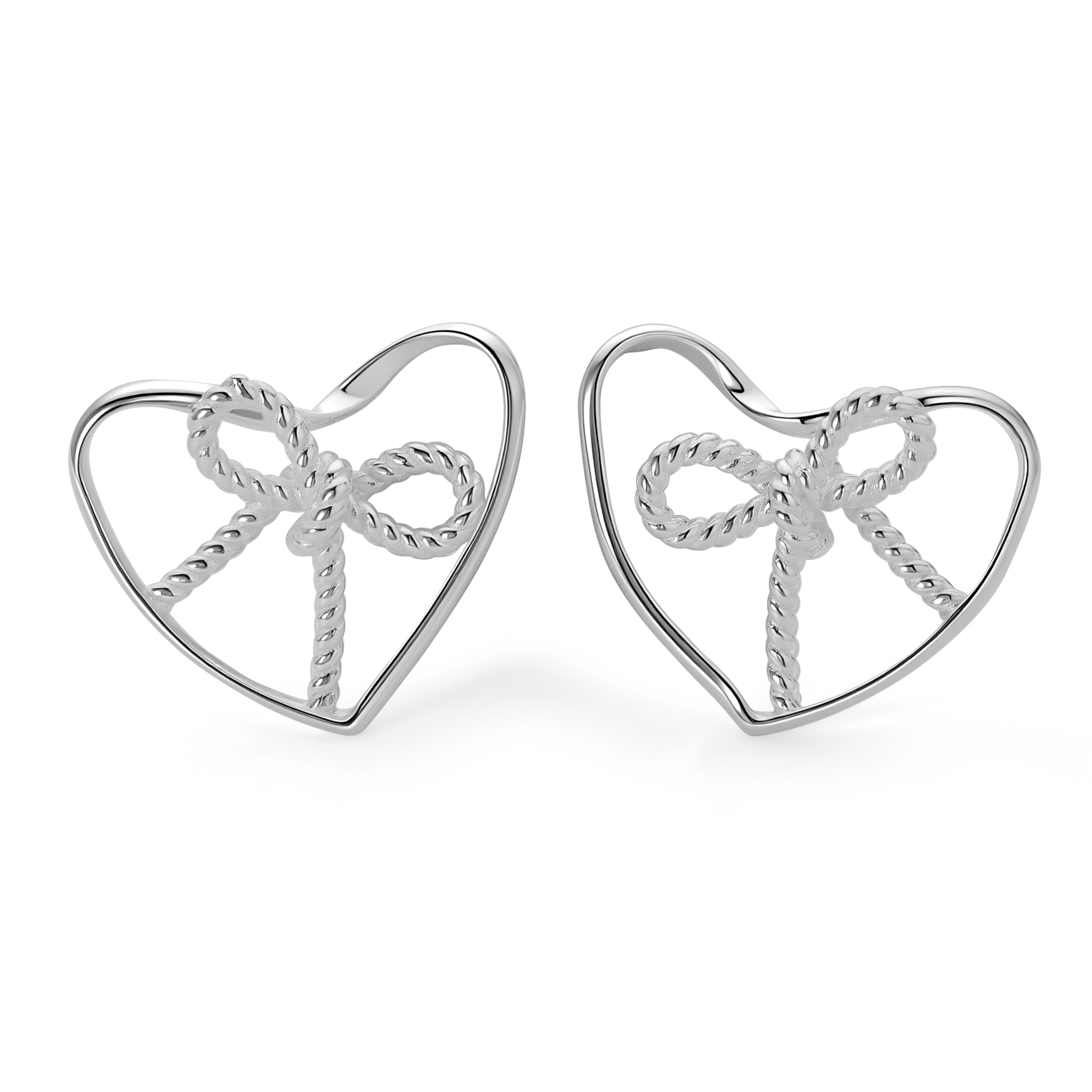 Promise Bow Silver Studs Earrings