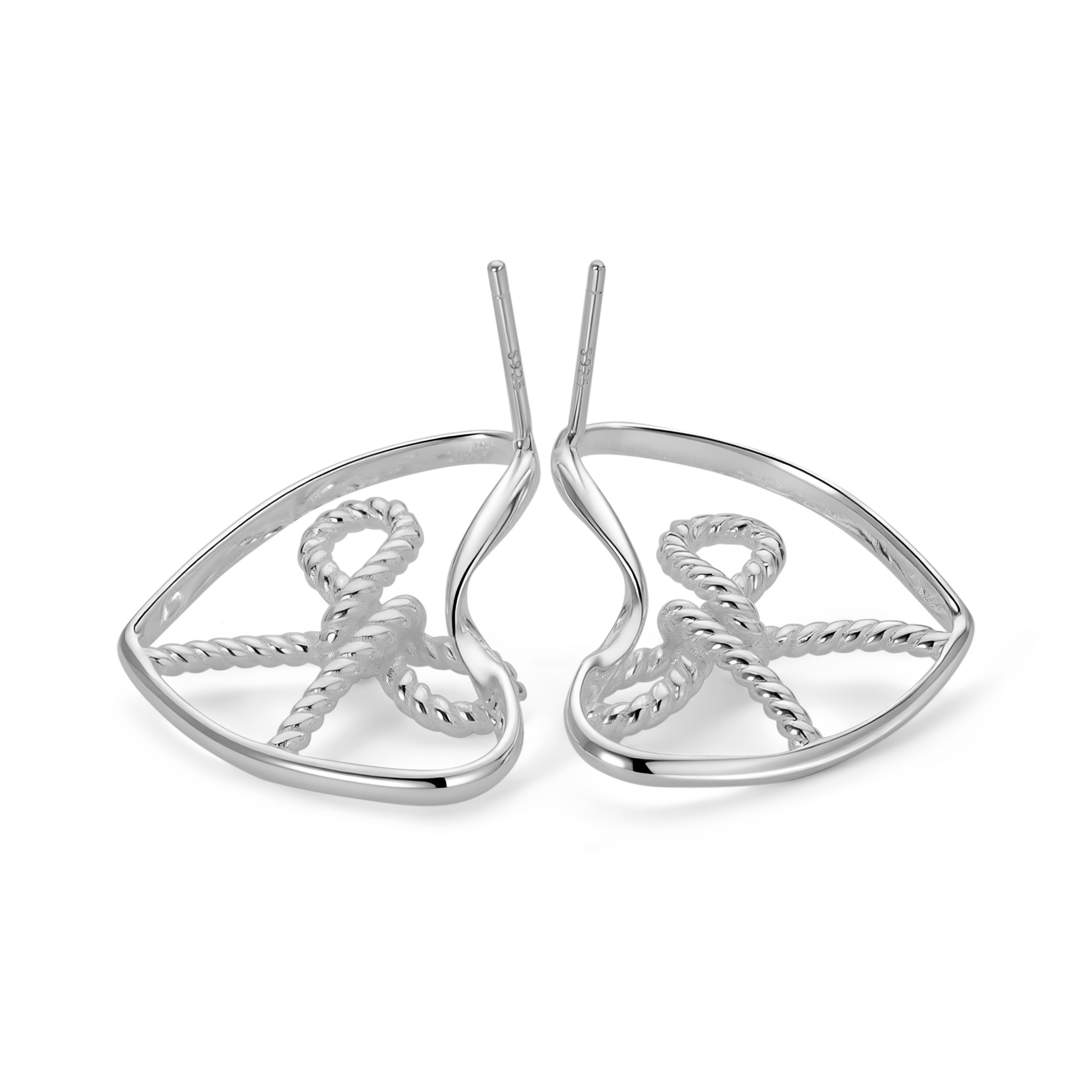 Promise Bow Silver Studs Earrings