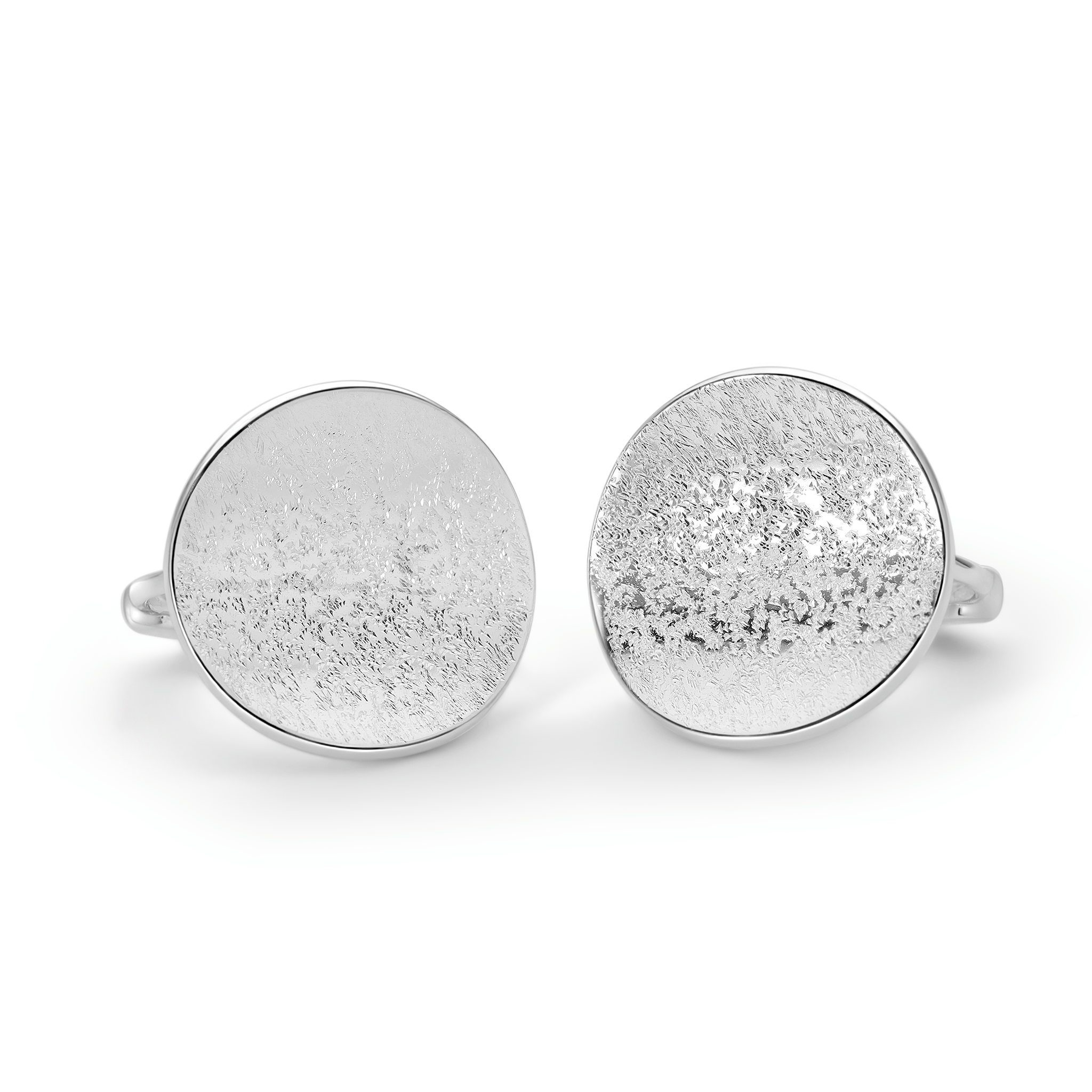 Luna Frost Silver Huggie Earrings