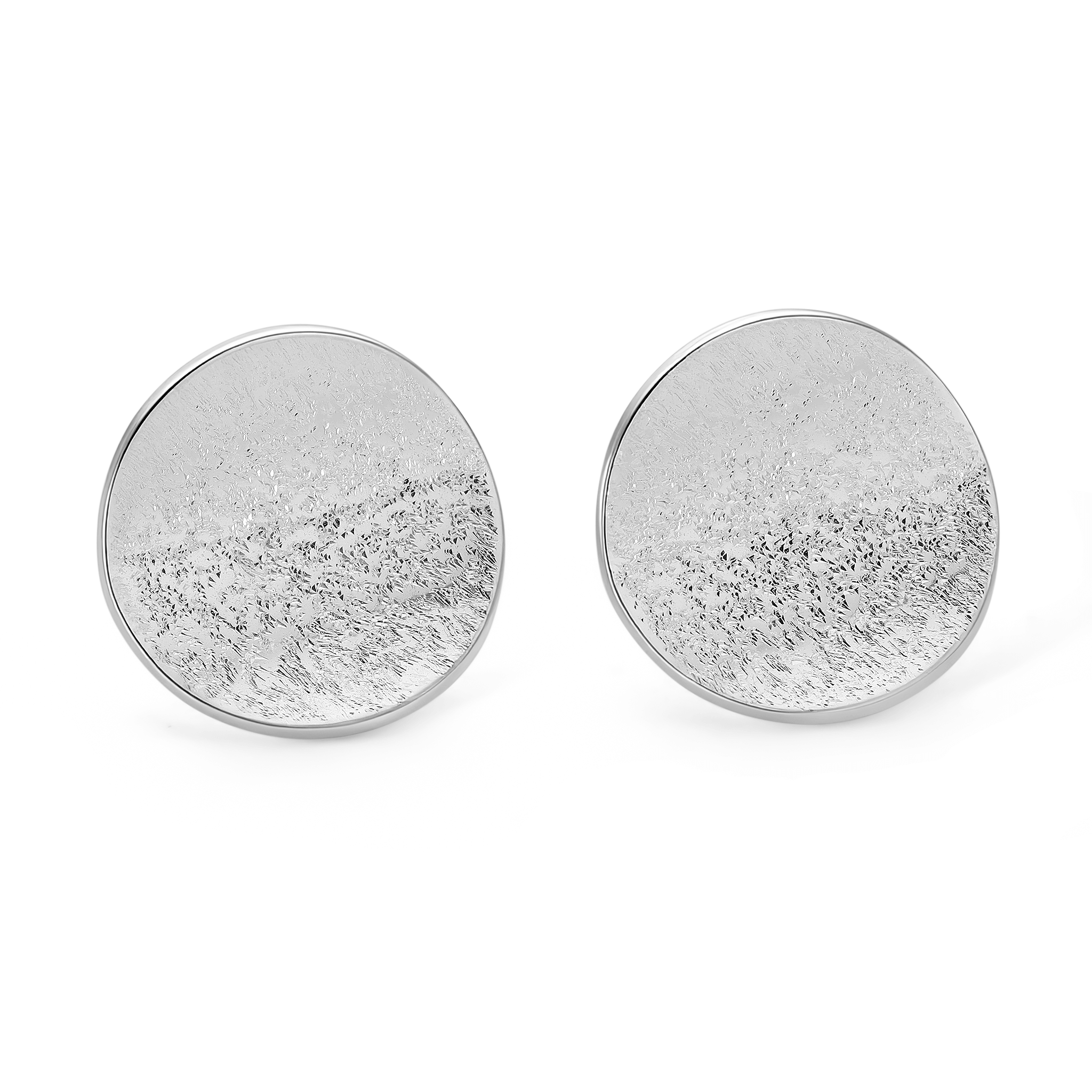 Luna Frost Silver Huggie Earrings