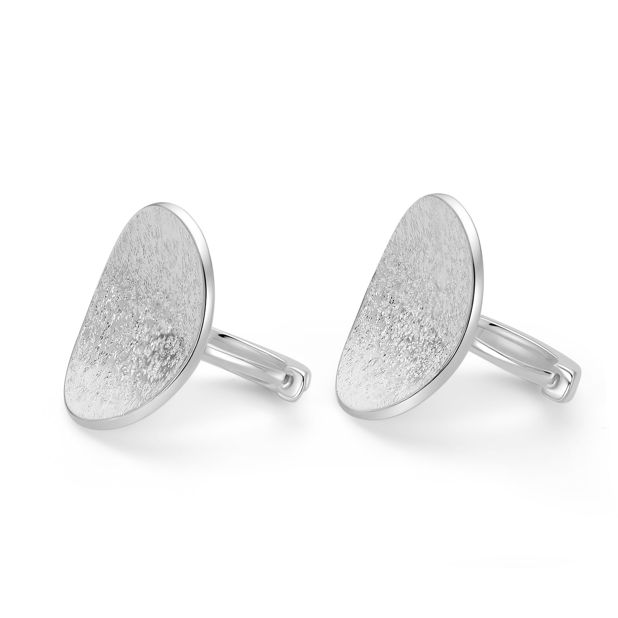 Luna Frost Silver Huggie Earrings