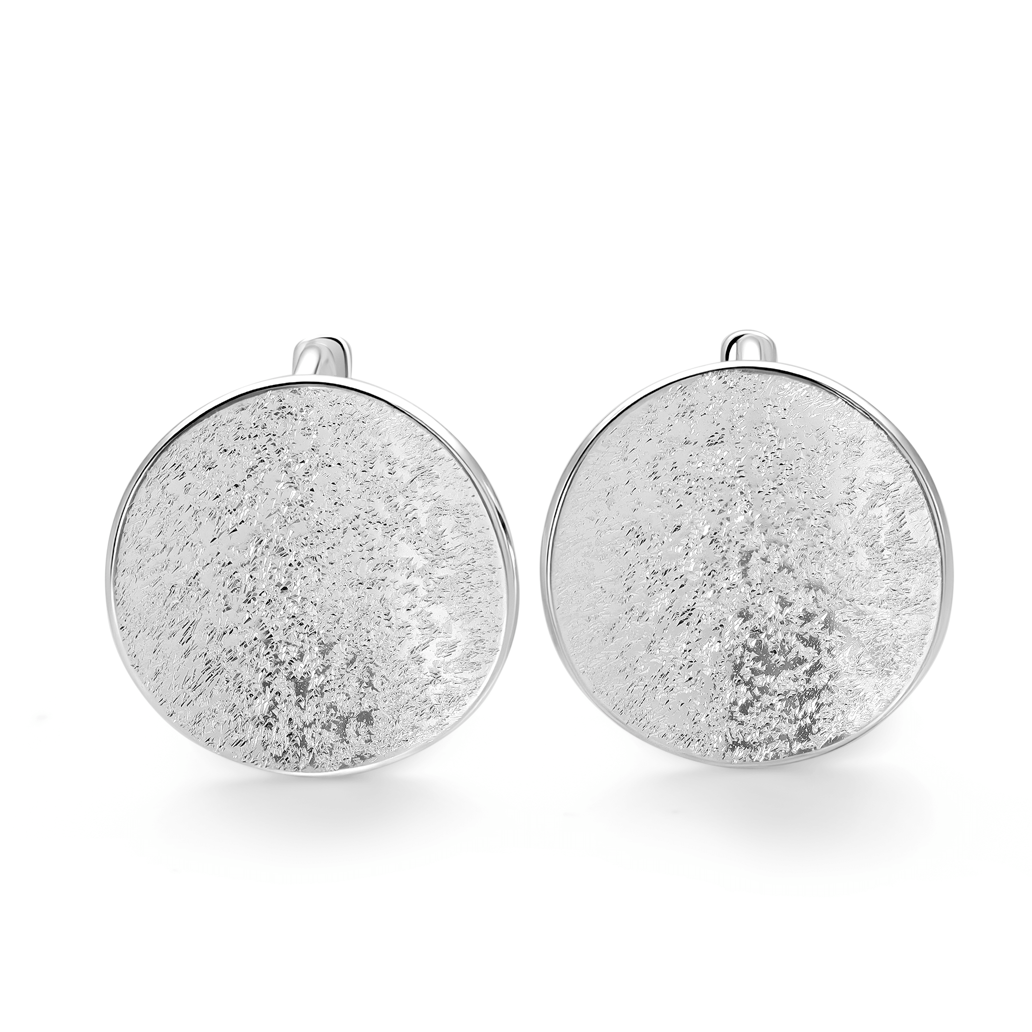 Luna Frost Silver Huggie Earrings
