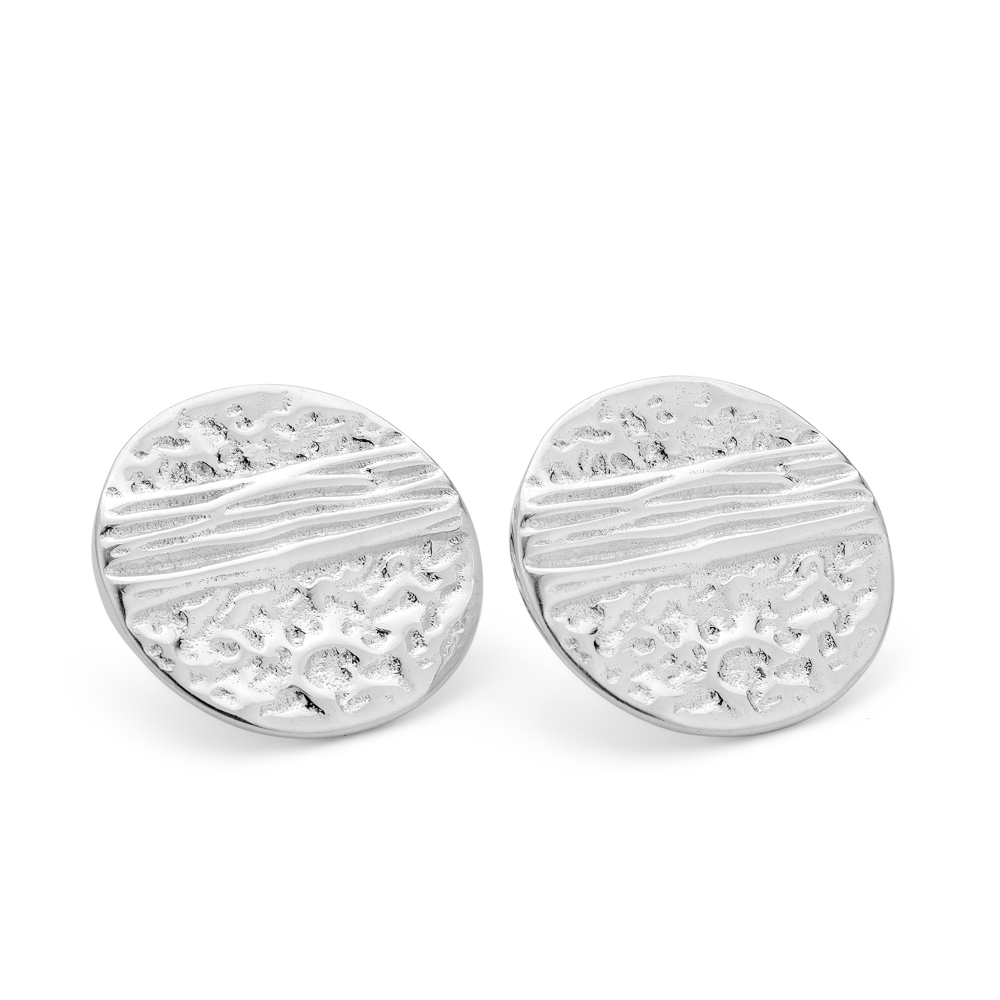 Strata Studs Silver Earrings