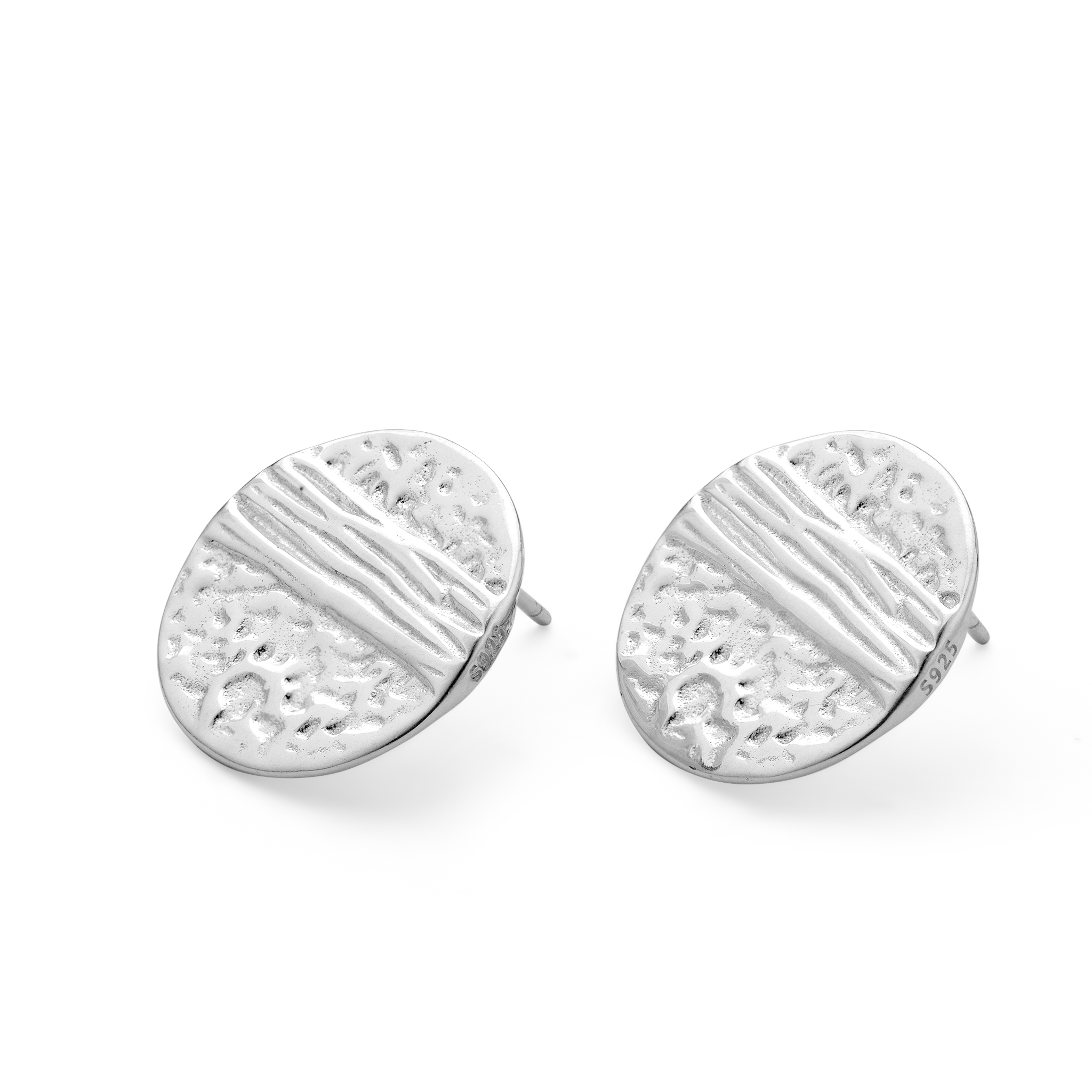 Strata Studs Silver Earrings