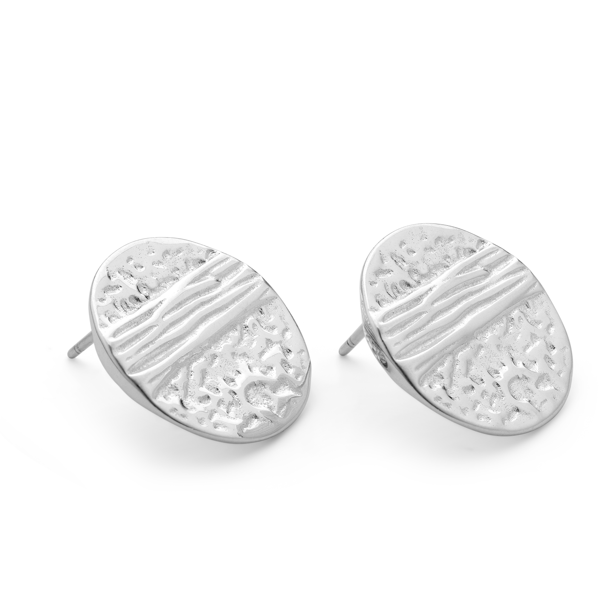 Strata Studs Silver Earrings