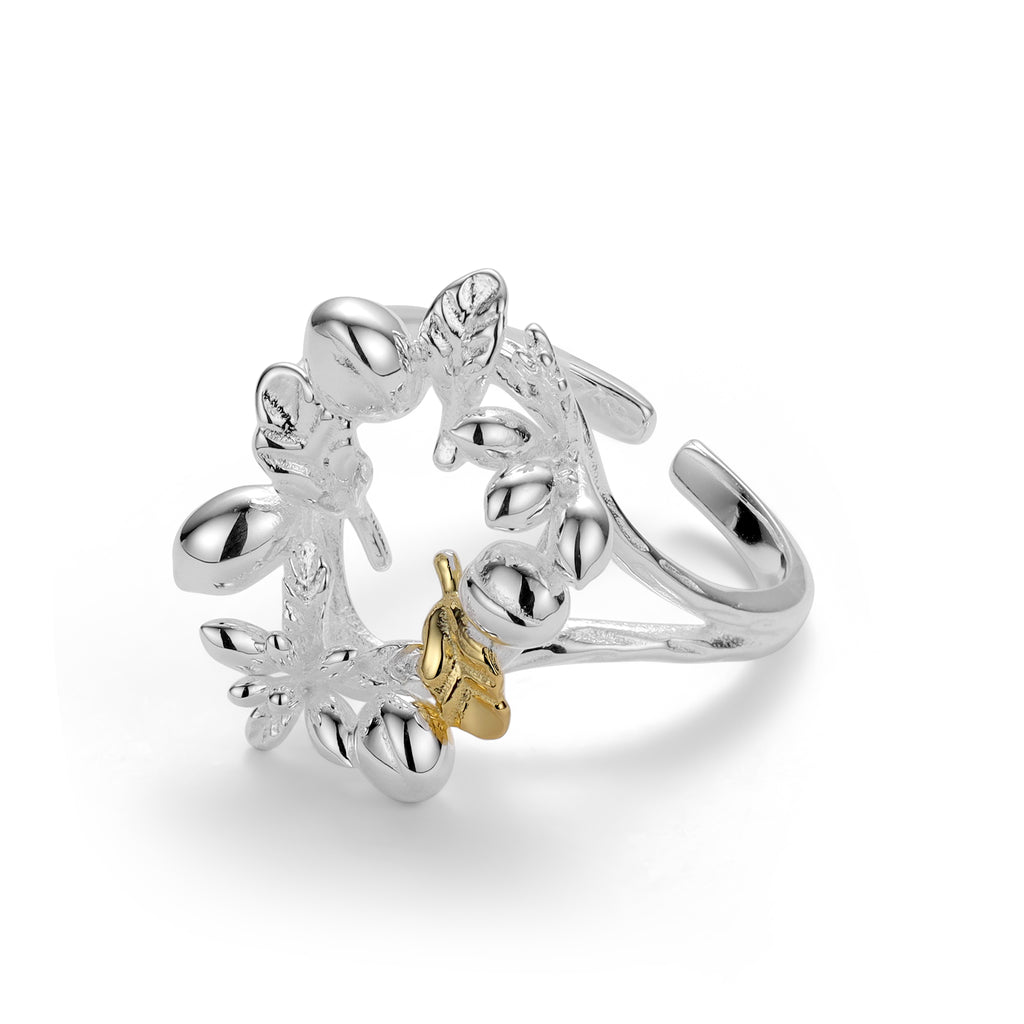 Olive Whisper Silver Ring