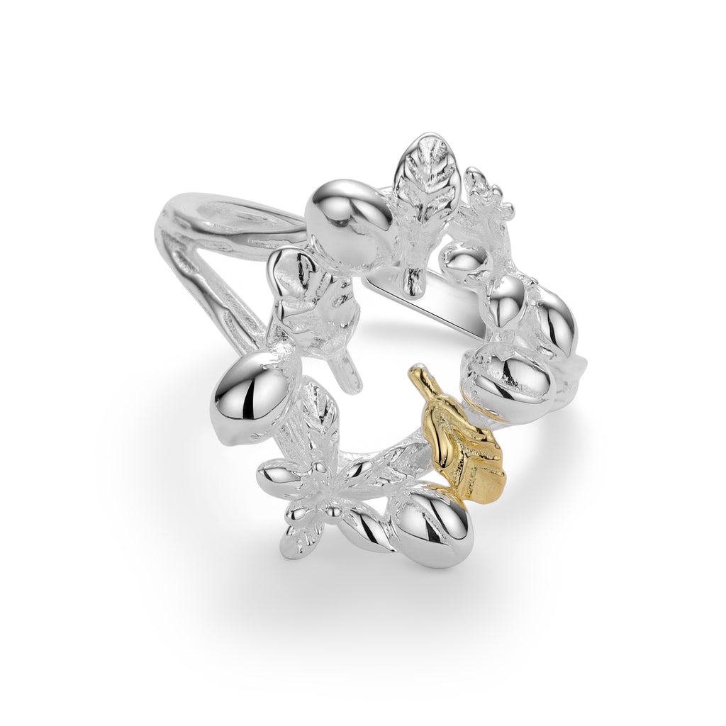 Olive Whisper Silver Ring