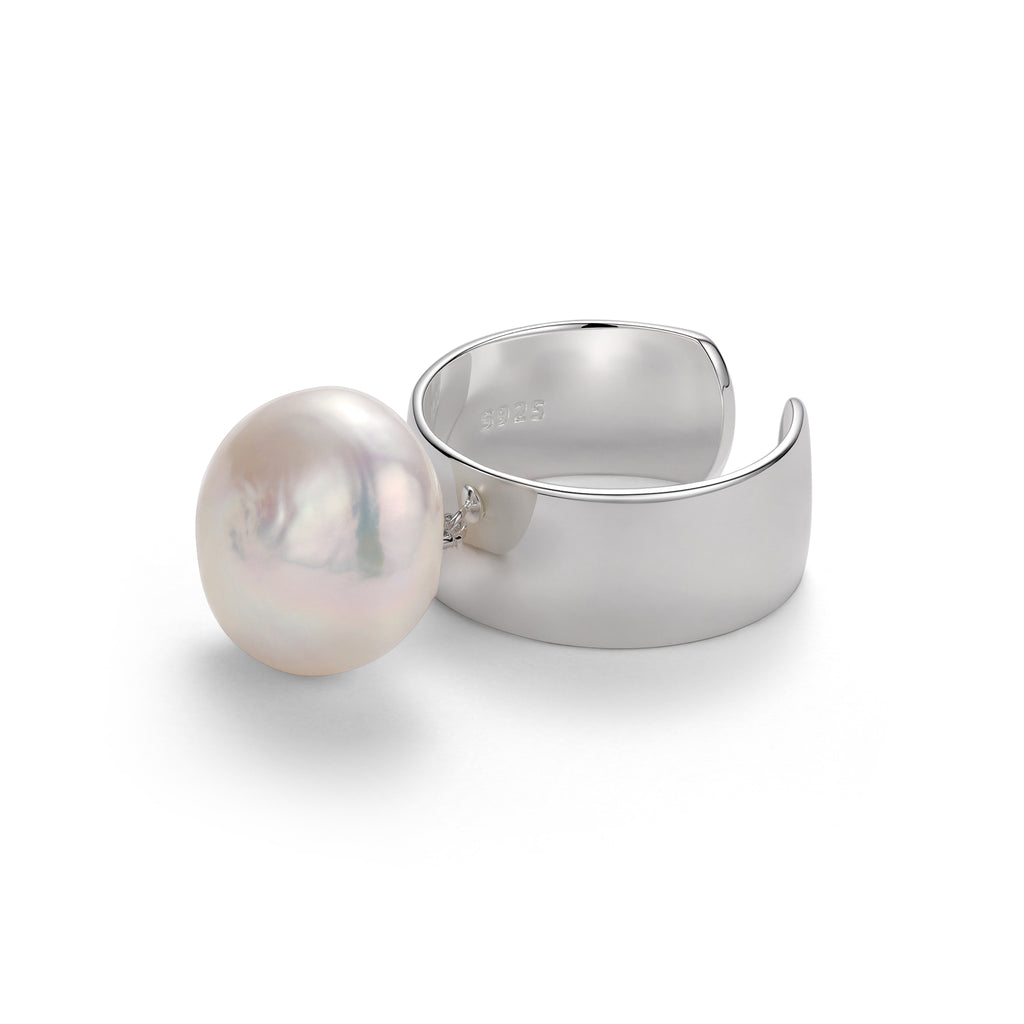 Dewdrop Silver Pearl Ring