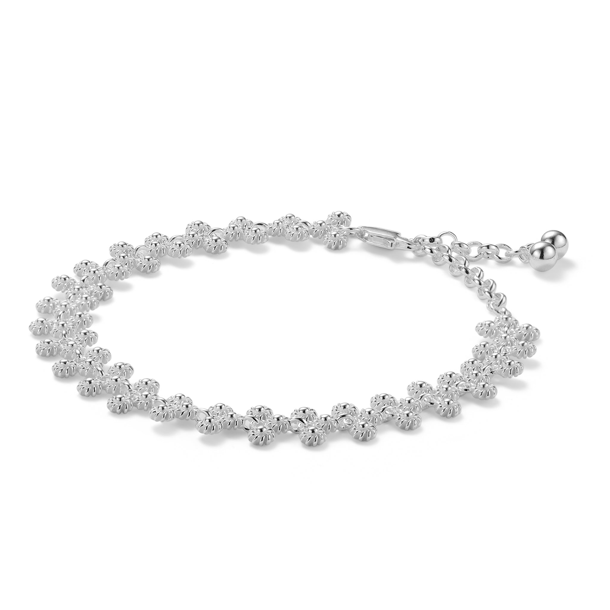 Silver Blossom Chain Bracelet