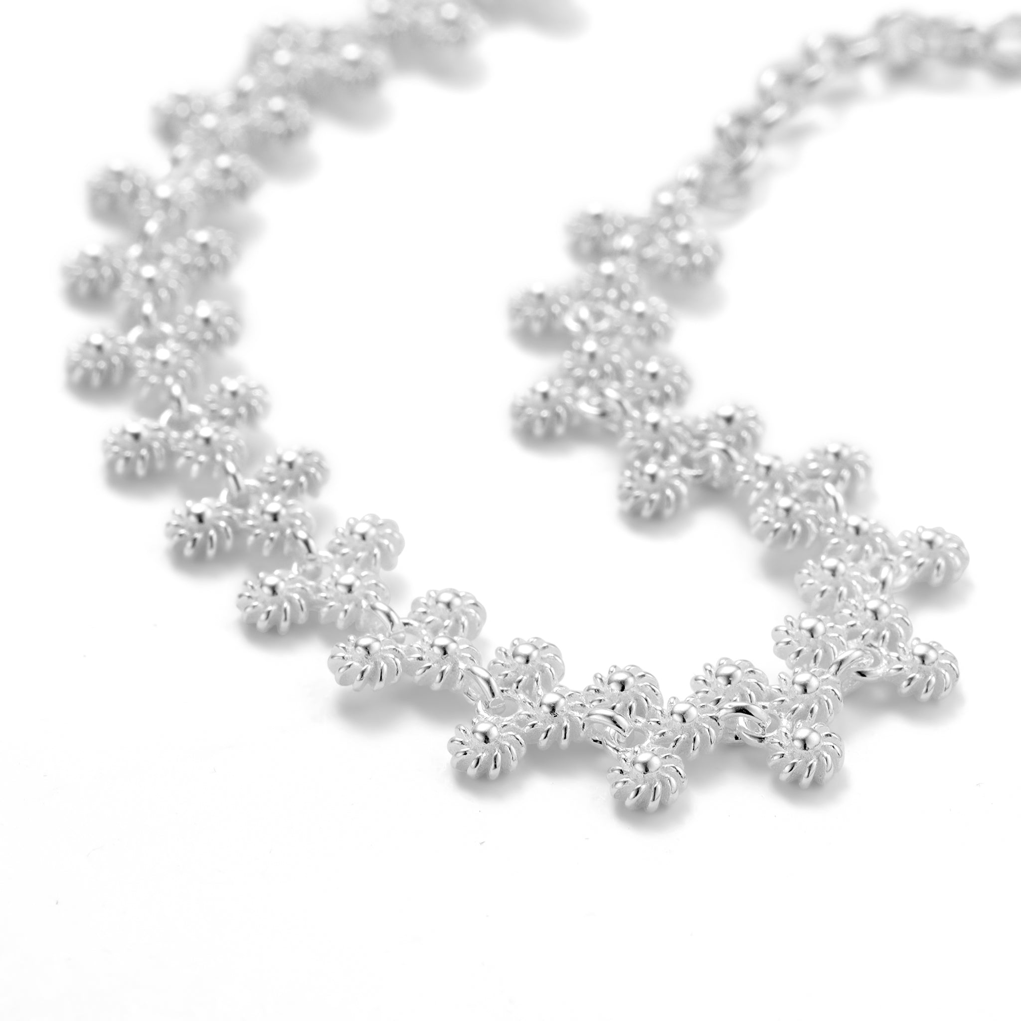 Silver Blossom Chain Bracelet