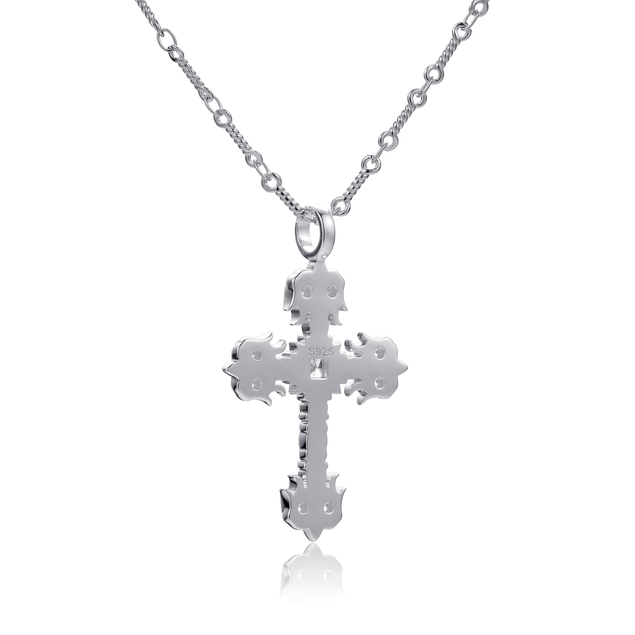 Nature's Grace Silver Cross Pendant