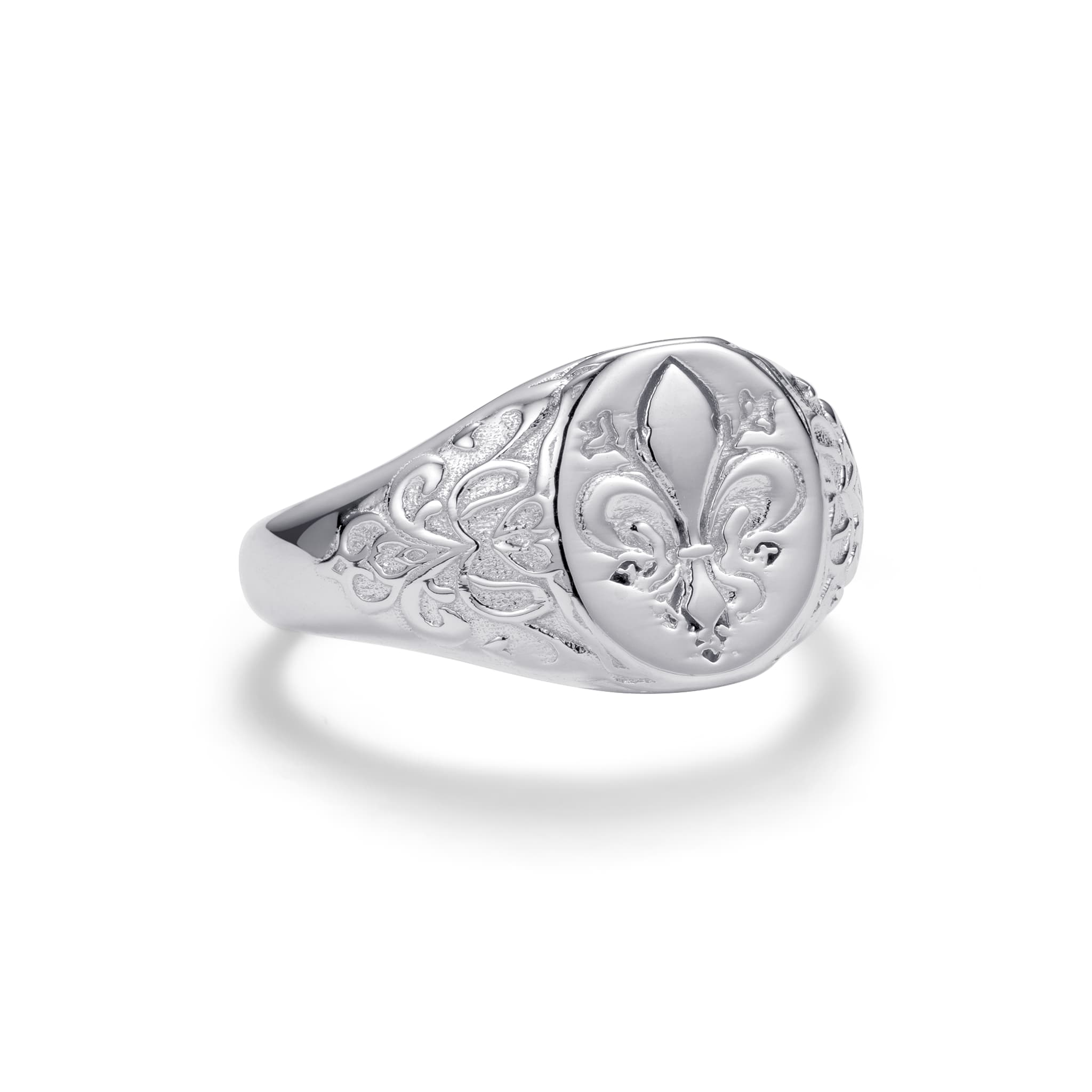 Regal Fleur Signet Silver Ring