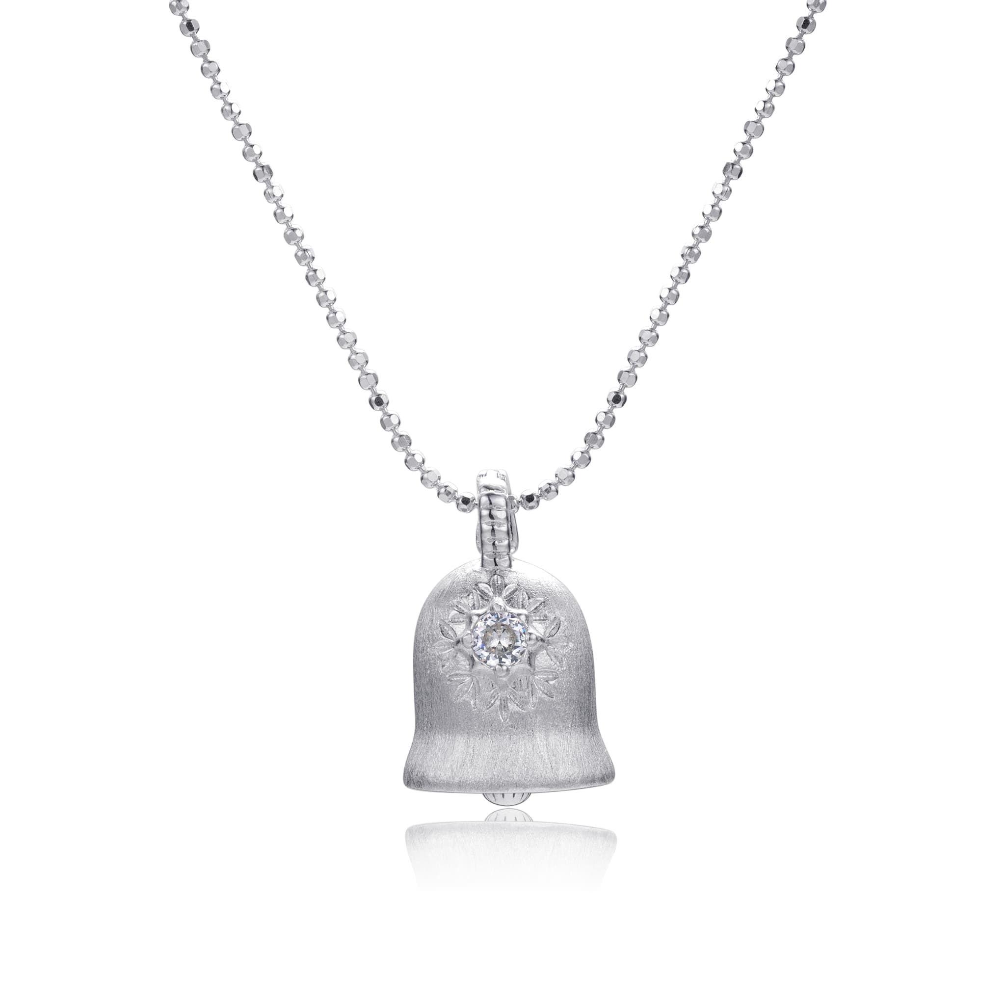 Silver Aurora Bell Pendant Necklace