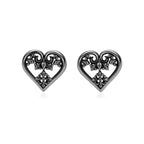 Shadow Heart Studs Earrings