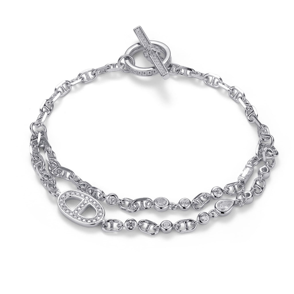 Linea Toggle Silver Bracelet