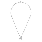 Blooming Clover Diamond Pendant White Gold Necklace