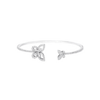 Ethereal Butterfly Diamond Open Bangle Bracelet in White Gold