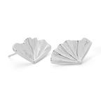 Ginkgo Breeze Silver Stud Earrings