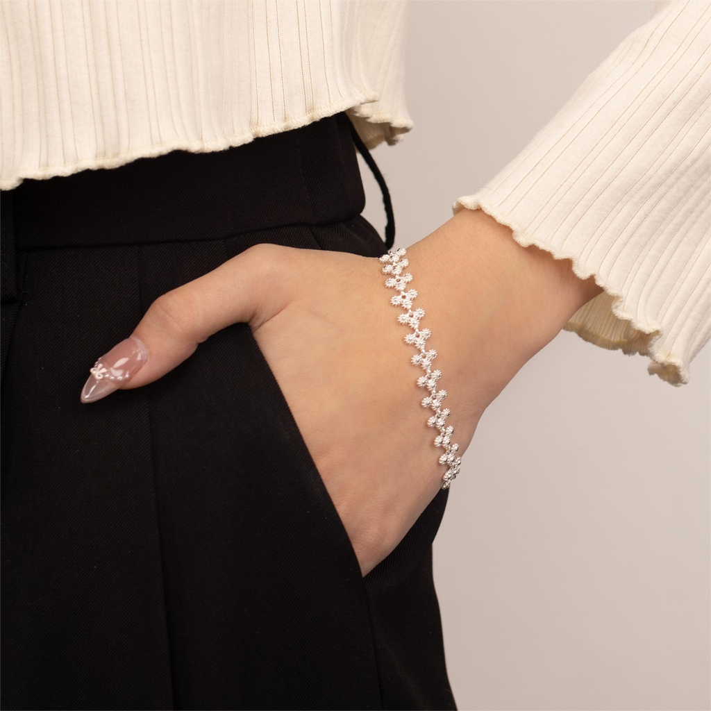 Wildflower Silver Chain Bracelet